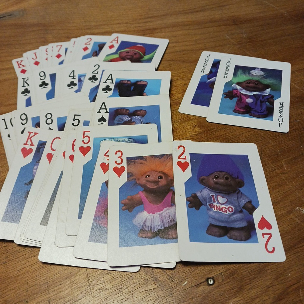 Vintage 1992 Norfin Trolls Playing Cards-Fundex Complete Set